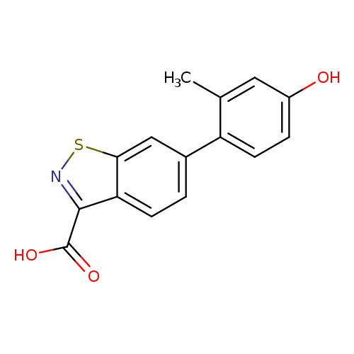 Oc1ccc(c(c1)C)c1ccc2c(c1)snc2C(=O)O