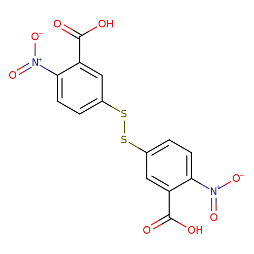 OC(=O)c1cc(SSc2ccc(c(c2)C(=O)O)[N+](=O)[O-])ccc1[N+](=O)[O-]