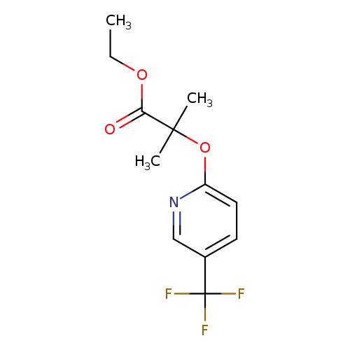 CCOC(=O)C(Oc1ccc(cn1)C(F)(F)F)(C)C
