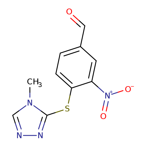 O=Cc1ccc(c(c1)[N+](=O)[O-])Sc1nncn1C