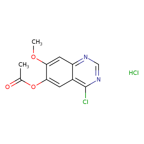 COc1cc2ncnc(c2cc1OC(=O)C)Cl.Cl