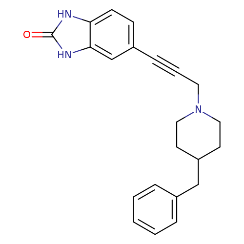 O=c1[nH]c2c([nH]1)cc(cc2)C#CCN1CCC(CC1)Cc1ccccc1