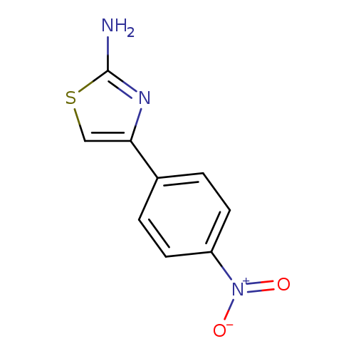 Nc1scc(n1)c1ccc(cc1)[N+](=O)[O-]