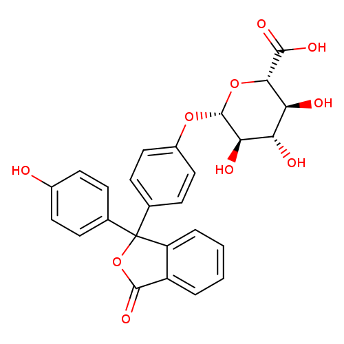 Oc1ccc(cc1)C1(OC(=O)c2c1cccc2)c1ccc(cc1)O[C@@H]1O[C@H](C(=O)O)[C@H]([C@@H]([C@H]1O)O)O