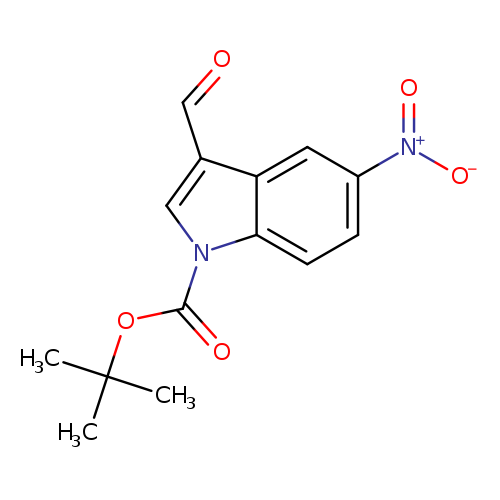 O=Cc1cn(c2c1cc(cc2)[N+](=O)[O-])C(=O)OC(C)(C)C