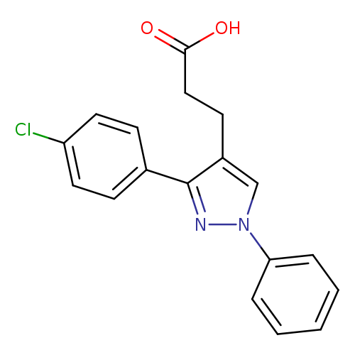 OC(=O)CCc1cn(nc1c1ccc(cc1)Cl)c1ccccc1