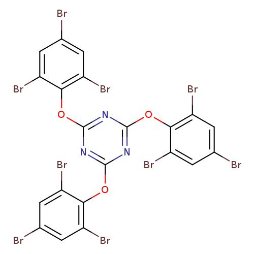 Brc1cc(Br)cc(c1Oc1nc(nc(n1)Oc1c(Br)cc(cc1Br)Br)Oc1c(Br)cc(cc1Br)Br)Br