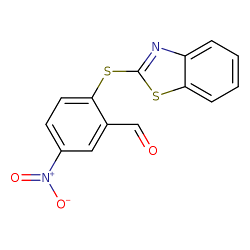 O=Cc1cc(ccc1Sc1nc2c(s1)cccc2)[N+](=O)[O-]