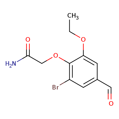 CCOc1cc(C=O)cc(c1OCC(=O)N)Br