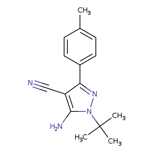 N#Cc1c(nn(c1N)C(C)(C)C)c1ccc(cc1)C