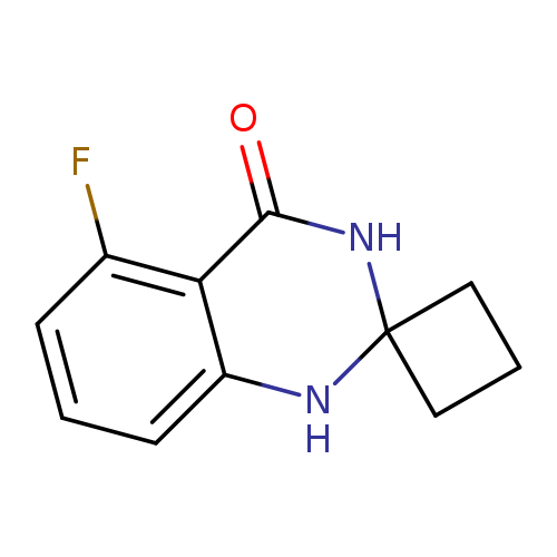 O=C1NC2(CCC2)Nc2c1c(F)ccc2