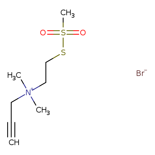 C#CC[N+](CCSS(=O)(=O)C)(C)C.[Br-]