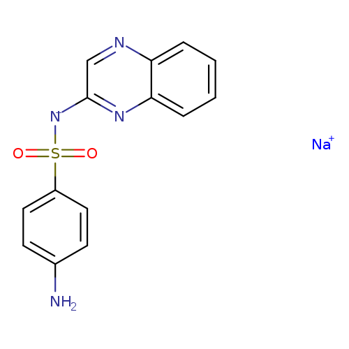 Nc1ccc(cc1)S(=O)(=O)[N-]c1cnc2c(n1)cccc2.[Na+]