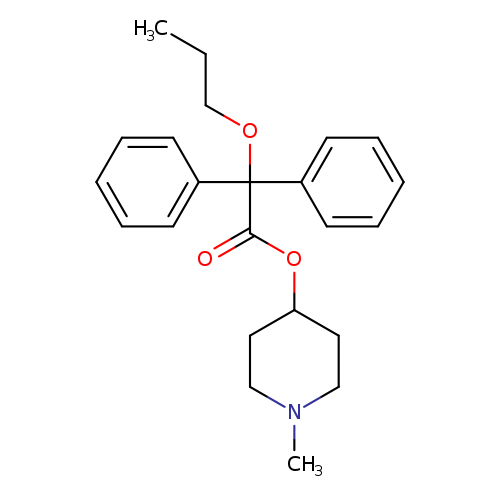 CCCOC(c1ccccc1)(c1ccccc1)C(=O)OC1CCN(CC1)C