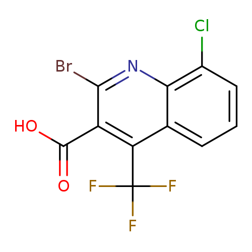 OC(=O)c1c(Br)nc2c(c1C(F)(F)F)cccc2Cl