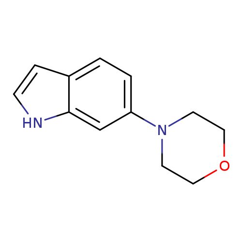 O1CCN(CC1)c1ccc2c(c1)[nH]cc2