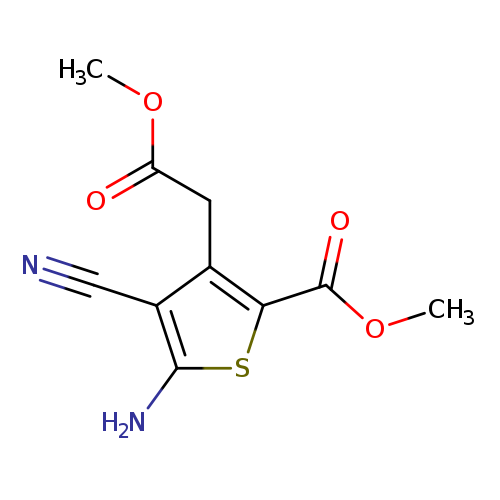COC(=O)Cc1c(sc(c1C#N)N)C(=O)OC
