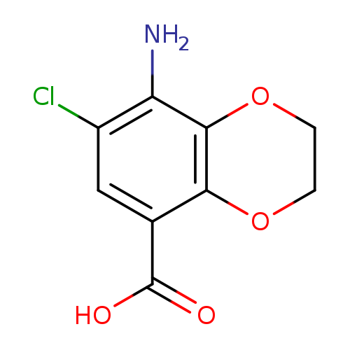 OC(=O)c1cc(Cl)c(c2c1OCCO2)N
