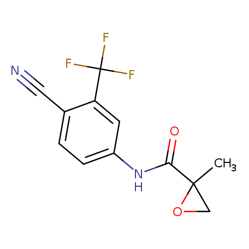 N#Cc1ccc(cc1C(F)(F)F)NC(=O)C1(C)CO1