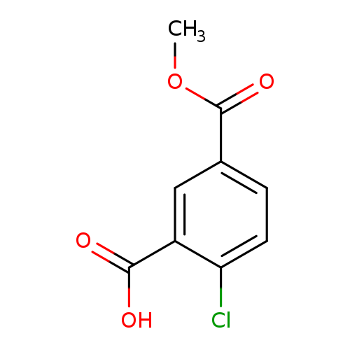 COC(=O)c1ccc(c(c1)C(=O)O)Cl