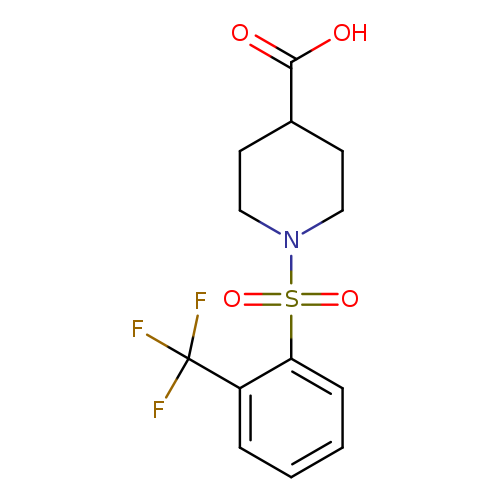 OC(=O)C1CCN(CC1)S(=O)(=O)c1ccccc1C(F)(F)F