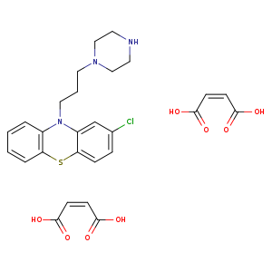 Clc1ccc2c(c1)N(CCCN1CCNCC1)c1c(S2)cccc1.OC(=O)/C=CC(=O)O.OC(=O)/C=CC(=O)O