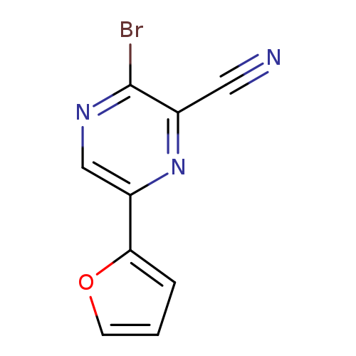 N#Cc1nc(cnc1Br)c1ccco1