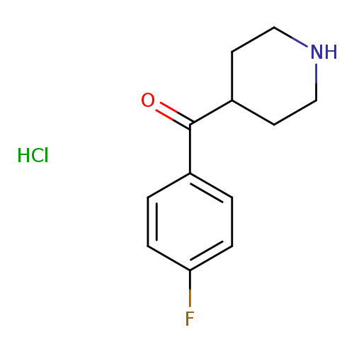 O=C(c1ccc(cc1)F)C1CCNCC1.Cl