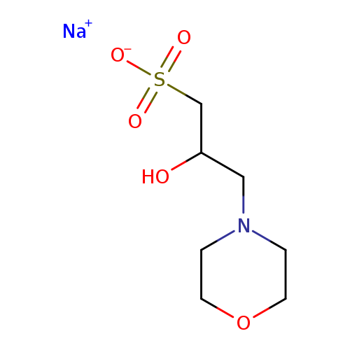 OC(CS(=O)(=O)[O-])CN1CCOCC1.[Na+]