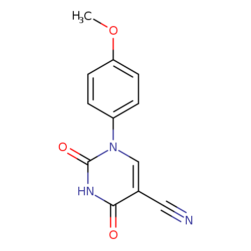 COc1ccc(cc1)n1cc(C#N)c(=O)[nH]c1=O