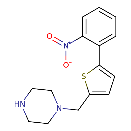 [O-][N+](=O)c1ccccc1c1ccc(s1)CN1CCNCC1