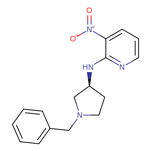 [O-][N+](=O)c1cccnc1N[C@H]1CCN(C1)Cc1ccccc1