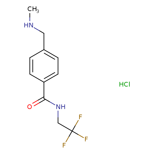 CNCc1ccc(cc1)C(=O)NCC(F)(F)F.Cl