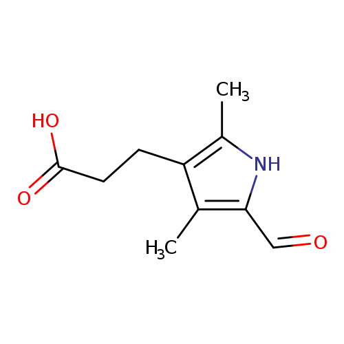 O=Cc1[nH]c(c(c1C)CCC(=O)O)C