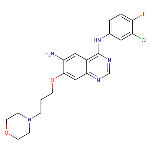 Nc1cc2c(ncnc2cc1OCCCN1CCOCC1)Nc1ccc(c(c1)Cl)F