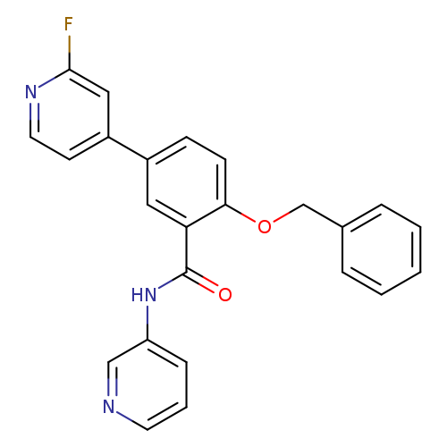 Fc1nccc(c1)c1ccc(c(c1)C(=O)Nc1cccnc1)OCc1ccccc1