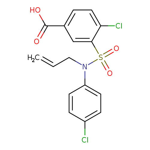C=CCN(S(=O)(=O)c1cc(ccc1Cl)C(=O)O)c1ccc(cc1)Cl