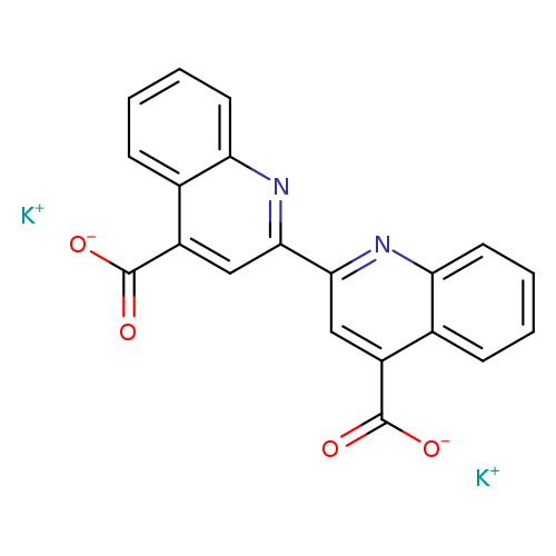 [O-]C(=O)c1cc(nc2c1cccc2)c1nc2ccccc2c(c1)C(=O)[O-].[K+].[K+]