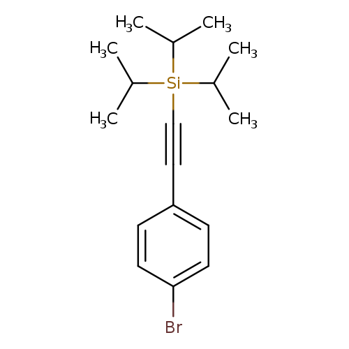 CC([Si](C(C)C)(C(C)C)C#Cc1ccc(cc1)Br)C