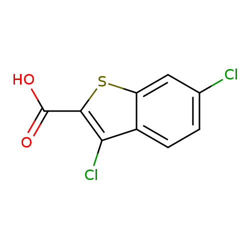 Clc1ccc2c(c1)sc(c2Cl)C(=O)O