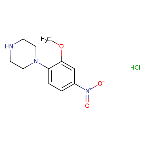 COc1cc(ccc1N1CCNCC1)[N+](=O)[O-].Cl