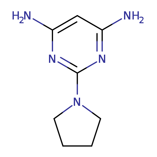 Nc1nc(nc(c1)N)N1CCCC1