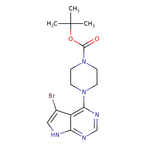 O=C(N1CCN(CC1)c1ncnc2c1c(Br)c[nH]2)OC(C)(C)C