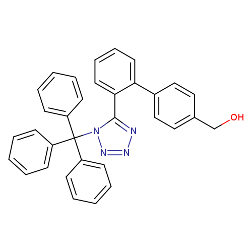 OCc1ccc(cc1)c1ccccc1c1nnnn1C(c1ccccc1)(c1ccccc1)c1ccccc1