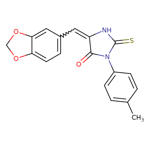Cc1ccc(cc1)N1C(=S)NC(=Cc2ccc3c(c2)OCO3)C1=O