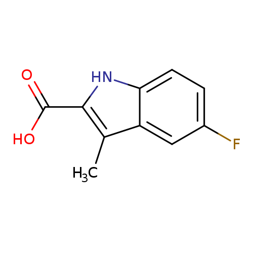 Fc1ccc2c(c1)c(C)c([nH]2)C(=O)O