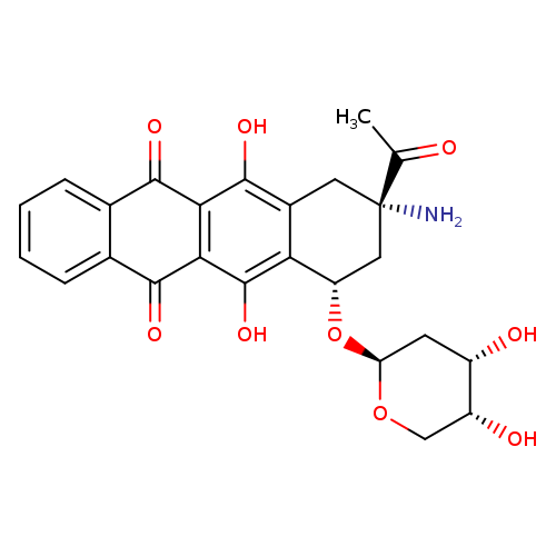 O[C@@H]1CO[C@H](C[C@@H]1O)O[C@H]1C[C@@](N)(Cc2c1c(O)c1c(c2O)C(=O)c2c(C1=O)cccc2)C(=O)C