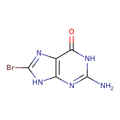 Brc1[nH]c2c(n1)c(=O)[nH]c(n2)N
