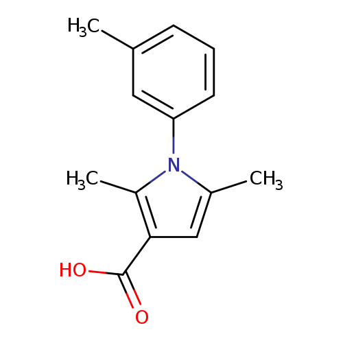 Cc1cccc(c1)n1c(C)cc(c1C)C(=O)O