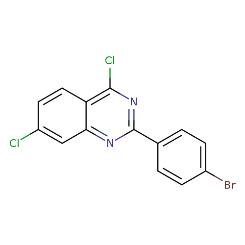 Brc1ccc(cc1)c1nc(Cl)c2c(n1)cc(cc2)Cl